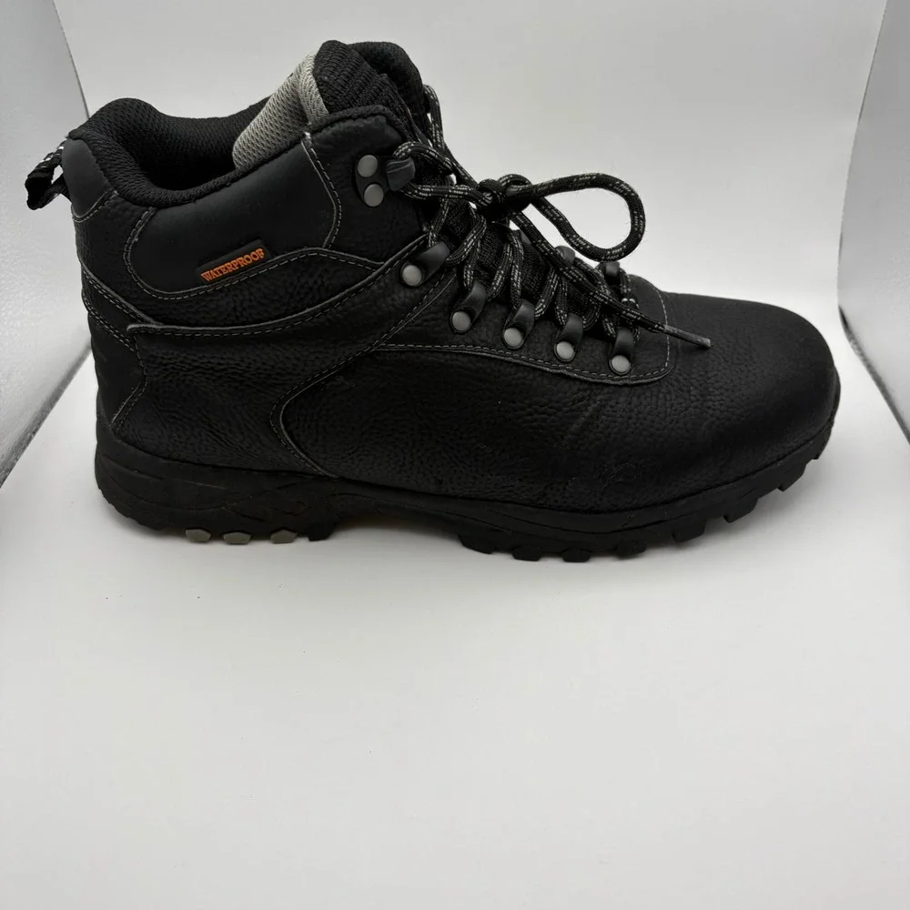 Weatherproof Vintage Mens 10 Hiking Boots Black Jason Waterproof Faux Leather